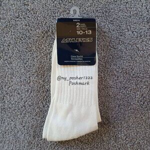 𝔸𝕋ℍ𝕃𝔼𝕋𝕀ℂ𝕊 Crew Socks Size 10-13 White (2 Pairs)